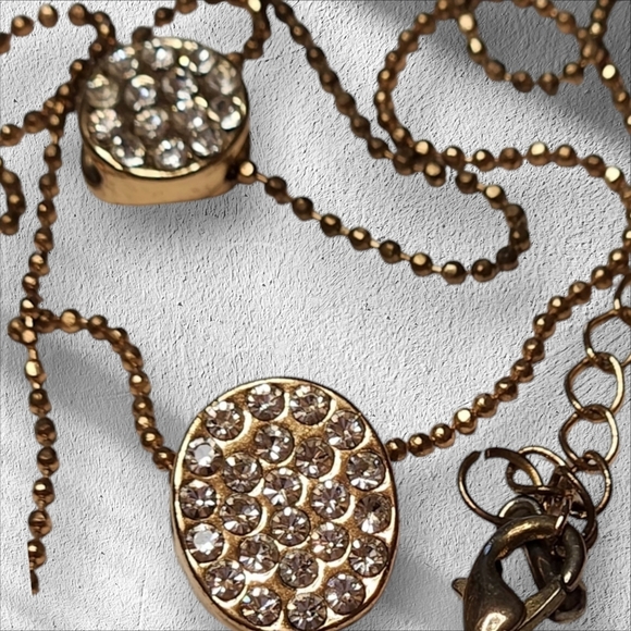 DOUBLE STRAND PENDENT NECKLACE WITH DIAMONDS - Picture 5 of 5